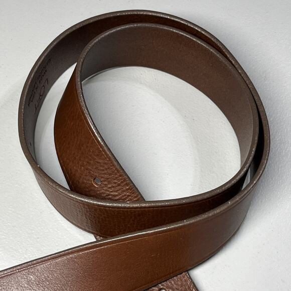 LOFT Leather Belt Womens Large Brown Silver Tone Buckle and Keeper Made in USA - Picture 3 of 8